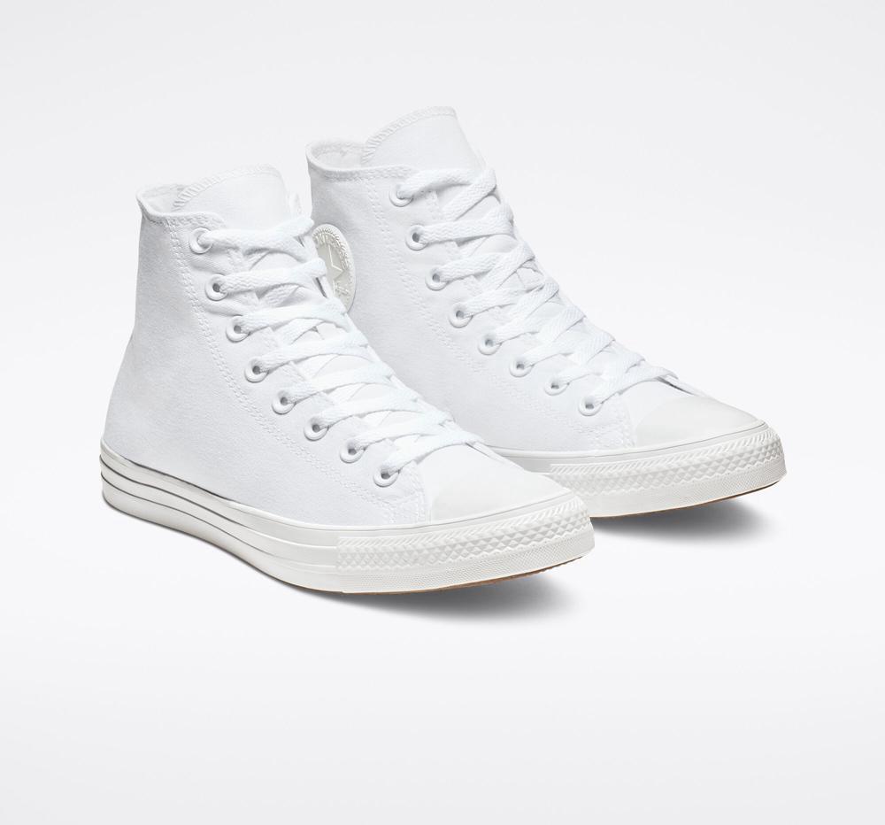 White Monochrome Men's Converse Chuck Taylor All Star Classic Unisex High Tops  India |  HGAB-62704