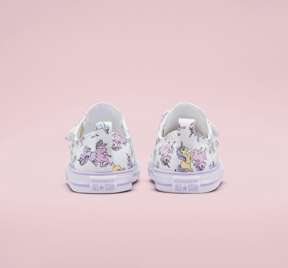 White / Moonstone Violet Boys' Converse Chuck Taylor All Star Easy On Unicorns Toddler Low Tops  India |  HLXB-97362