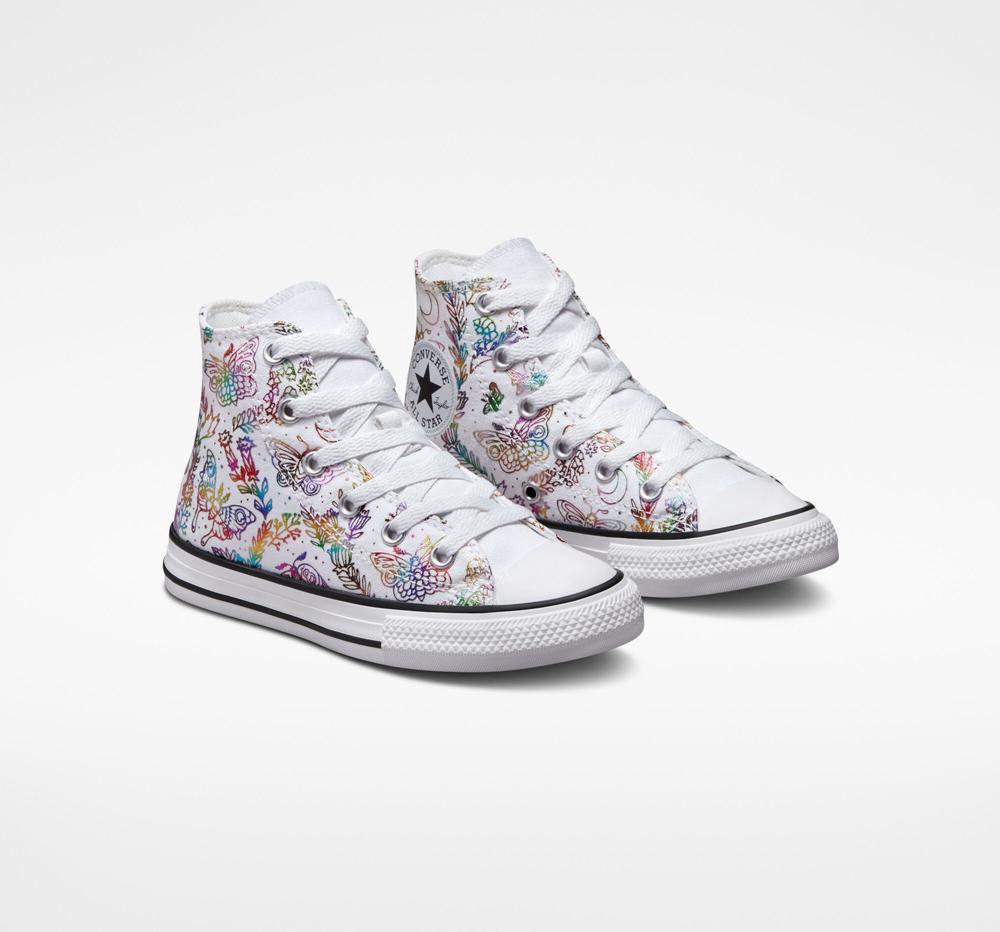 White / Pink / Purple / Blue Girls' Converse Chuck Taylor All Star Butterfly Shine Little Kids High Tops  India |  ADSI-94613