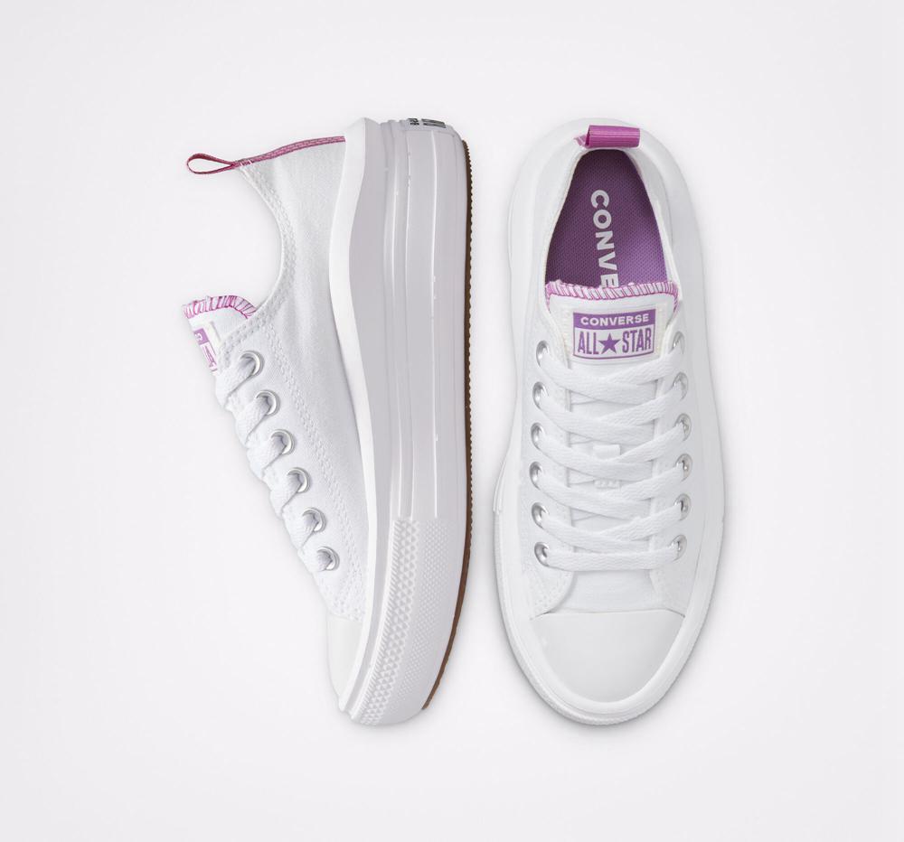 White / Pixel Purple / White Girls' Converse Chuck Taylor All Star Move Platform Big Kids Low Tops  India |  OAIM-32168