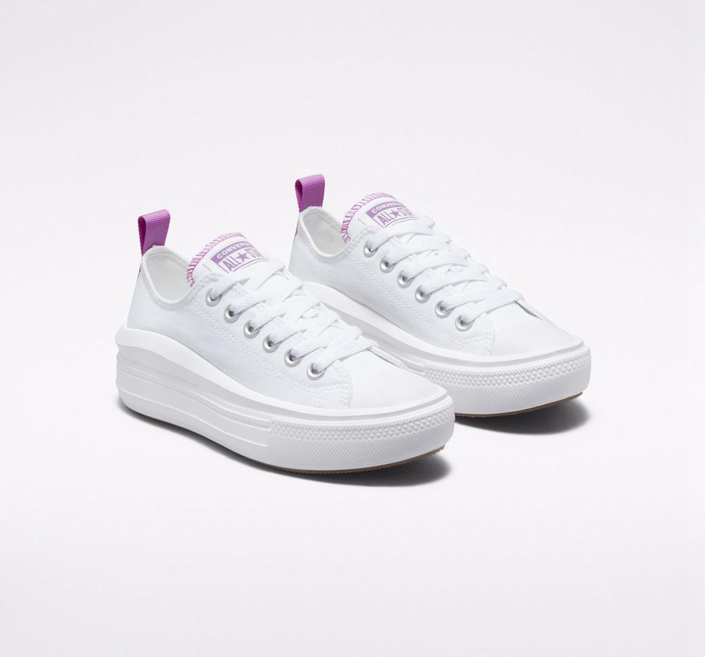 White / Pixel Purple / White Girls' Converse Chuck Taylor All Star Move Platform Big Kids Low Tops  India |  OAIM-32168