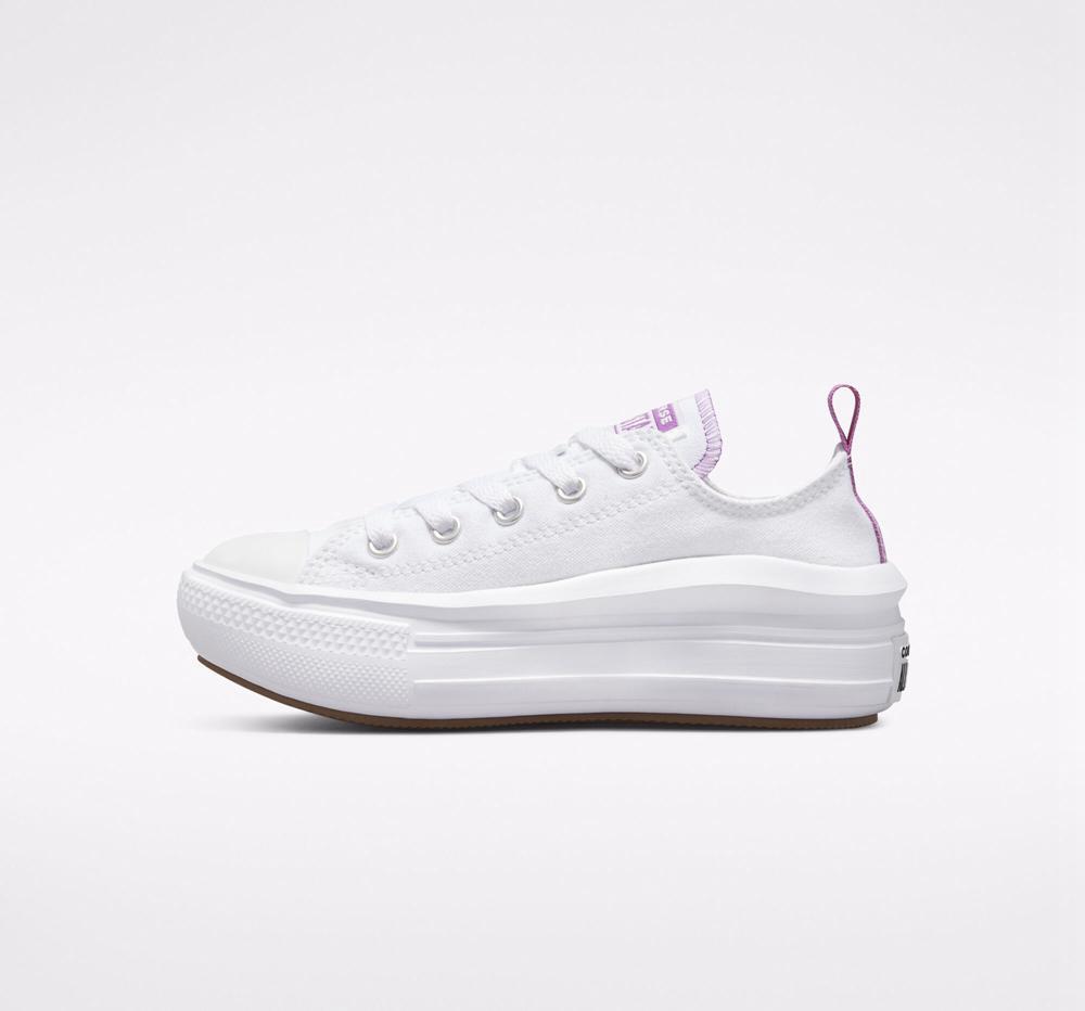 White / Pixel Purple / White Girls' Converse Chuck Taylor All Star Move Platform Little Kids Low Tops  India |  UWPL-75648