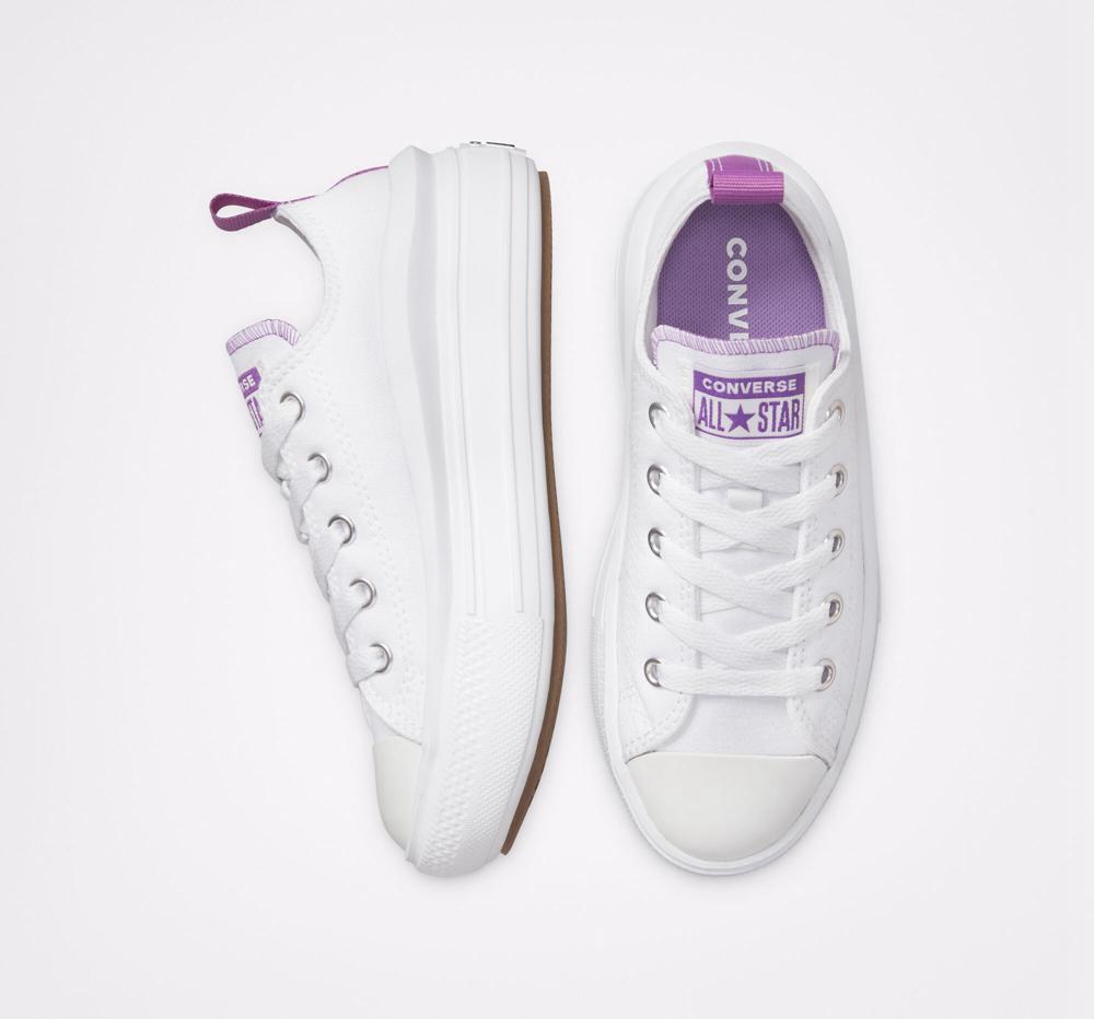 White / Pixel Purple / White Girls' Converse Chuck Taylor All Star Move Platform Little Kids Low Tops  India |  UWPL-75648