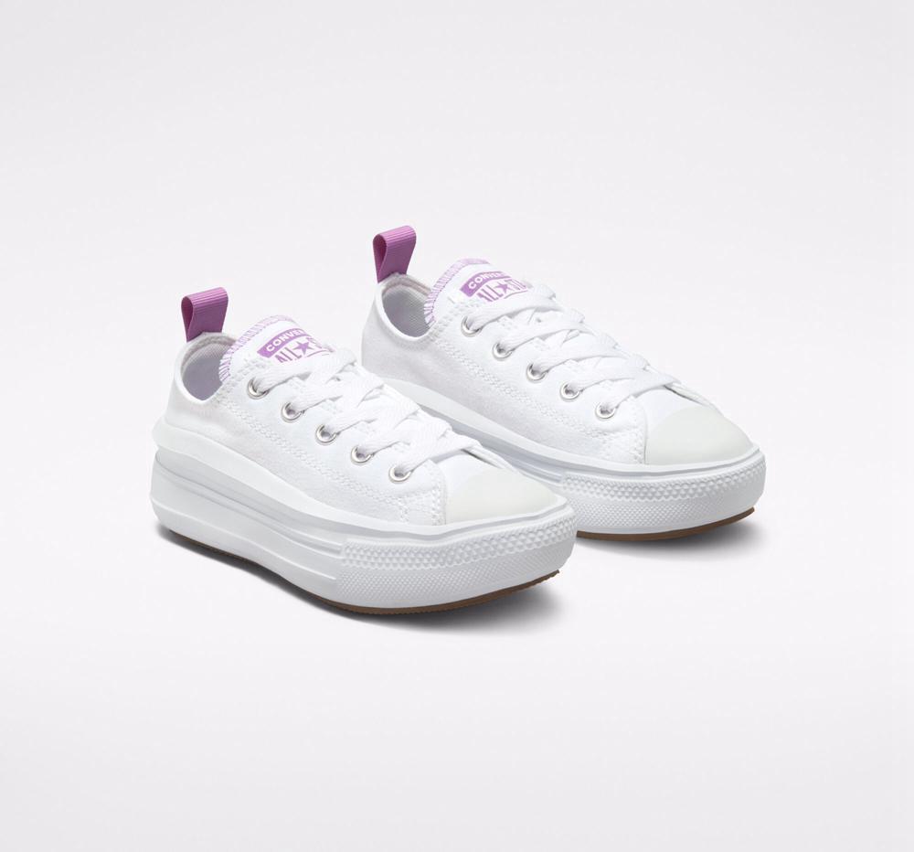 White / Pixel Purple / White Girls' Converse Chuck Taylor All Star Move Platform Little Kids Low Tops  India |  UWPL-75648