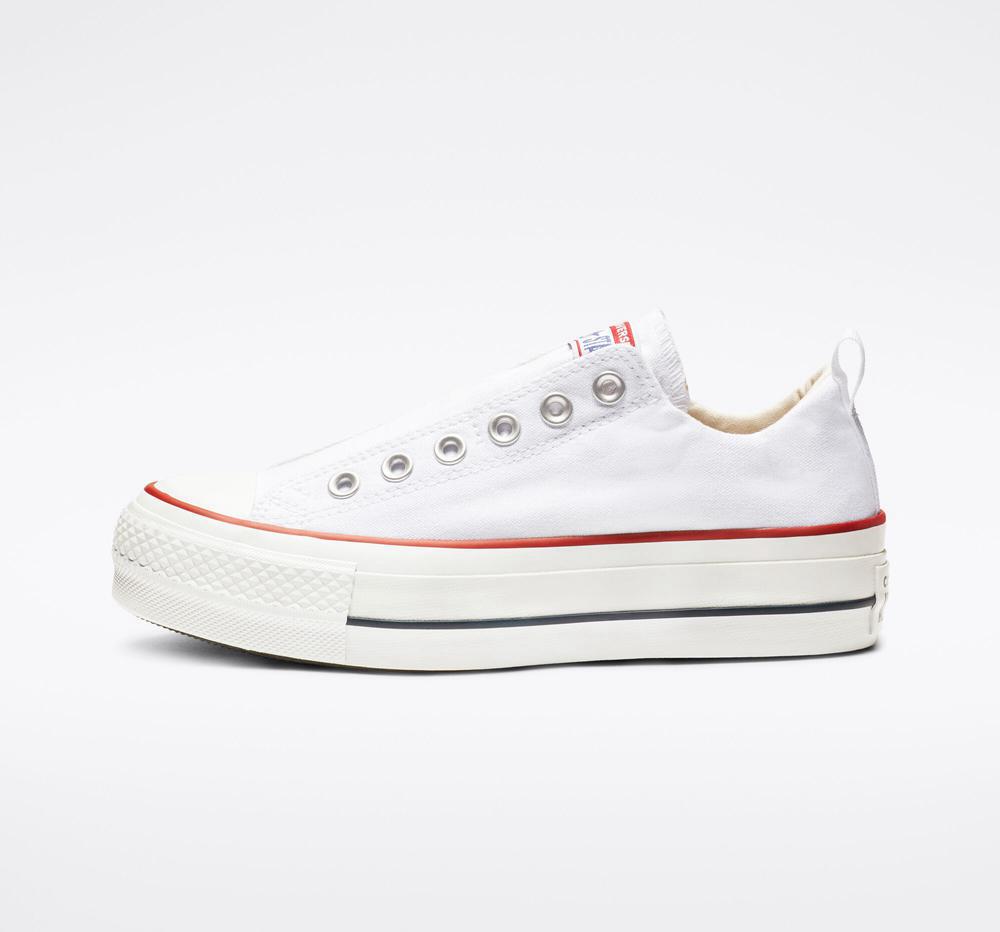 White / Red / Blue Women's Converse Chuck Taylor All Star Lift Slip Low Top Platform Shoes  India |  SEHC-89346