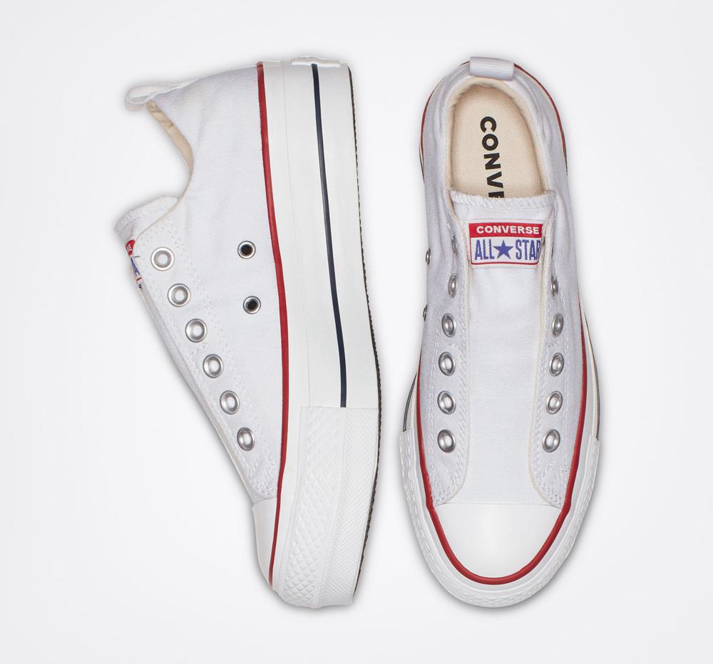 White / Red / Blue Women's Converse Chuck Taylor All Star Lift Slip Low Top Platform Shoes  India |  SEHC-89346