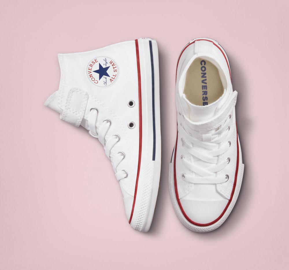 White / White / Natural Girls' Converse Chuck Taylor All Star Easy On Little Kids High Tops  India |  GYLS-01374