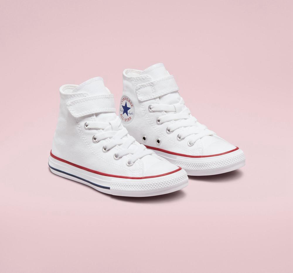 White / White / Natural Girls' Converse Chuck Taylor All Star Easy On Little Kids High Tops  India |  GYLS-01374