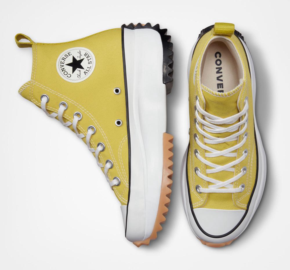 Yellow Bitter Lemon / Black / White Women's Converse Run Star Hike Unisex High Top Platform Shoes  India |  SPJE-68154