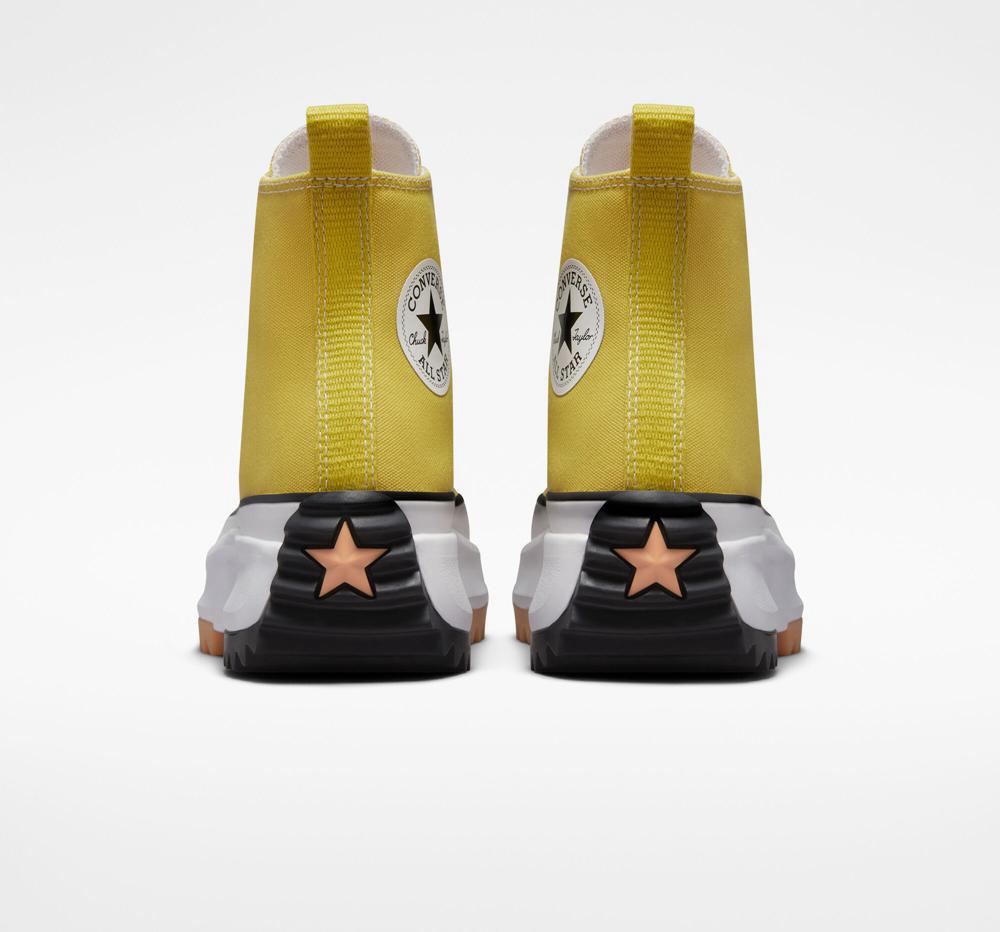 Yellow Bitter Lemon / Black / White Women's Converse Run Star Hike Unisex High Top Platform Shoes  India |  SPJE-68154