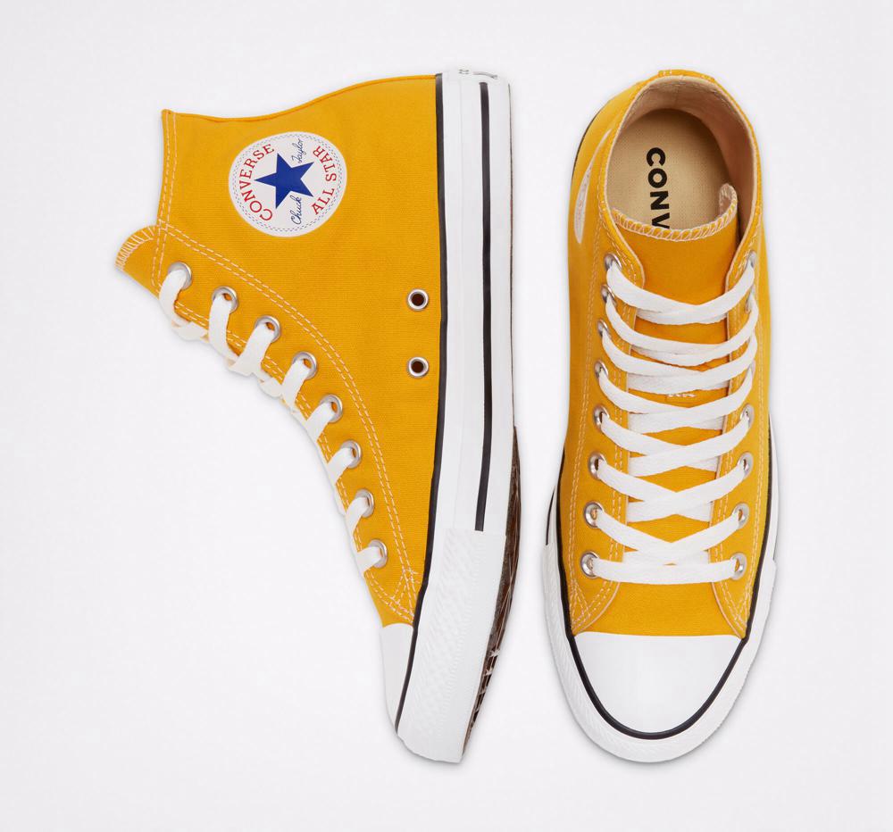 Yellow Lemon Chrome Men's Converse Chuck Taylor All Star Classic Unisex High Tops  India |  IHJK-52198