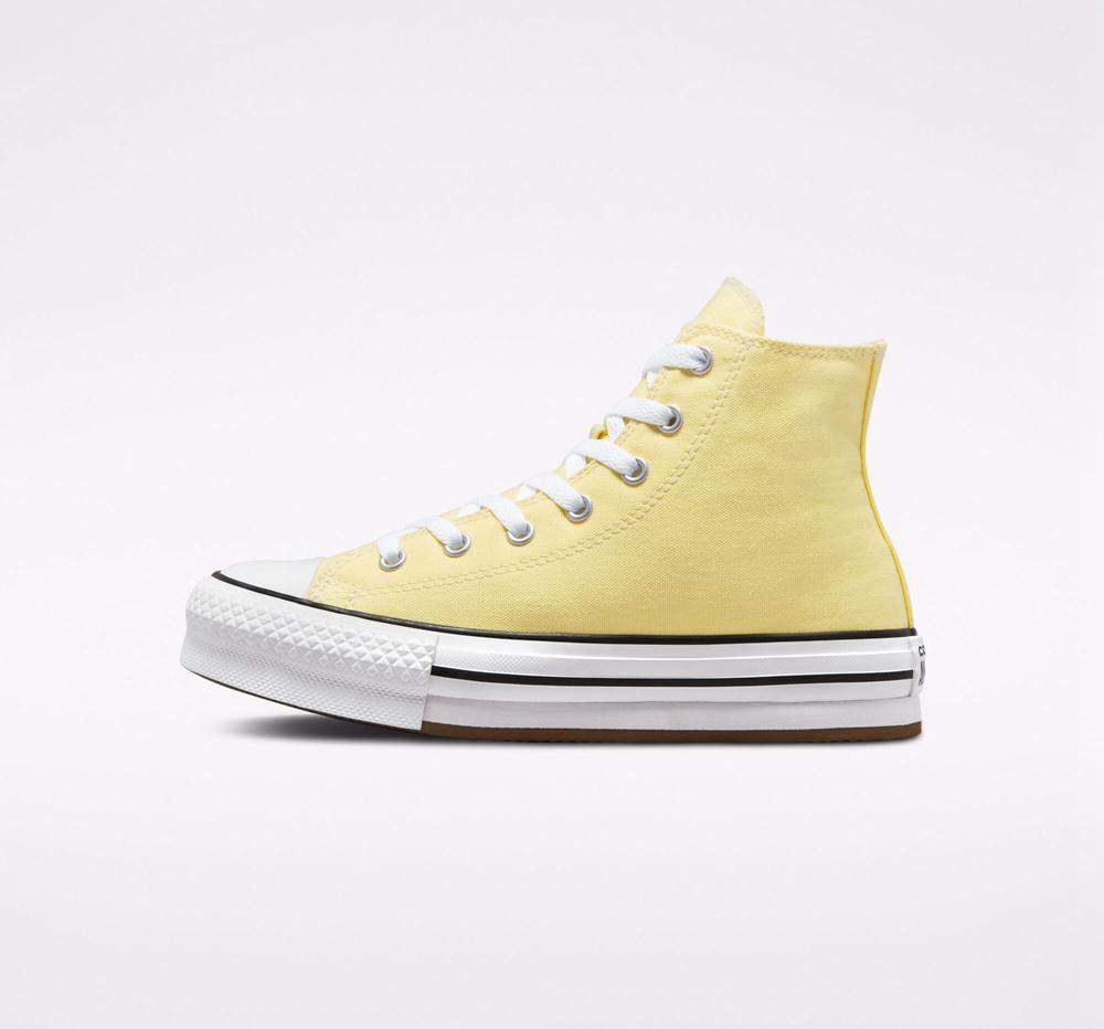 Yellow Soft Sunshine / Black / Egret Girls' Converse Chuck Taylor All Star Lift Platform Big Kids High Tops  India |  ITDL-19425