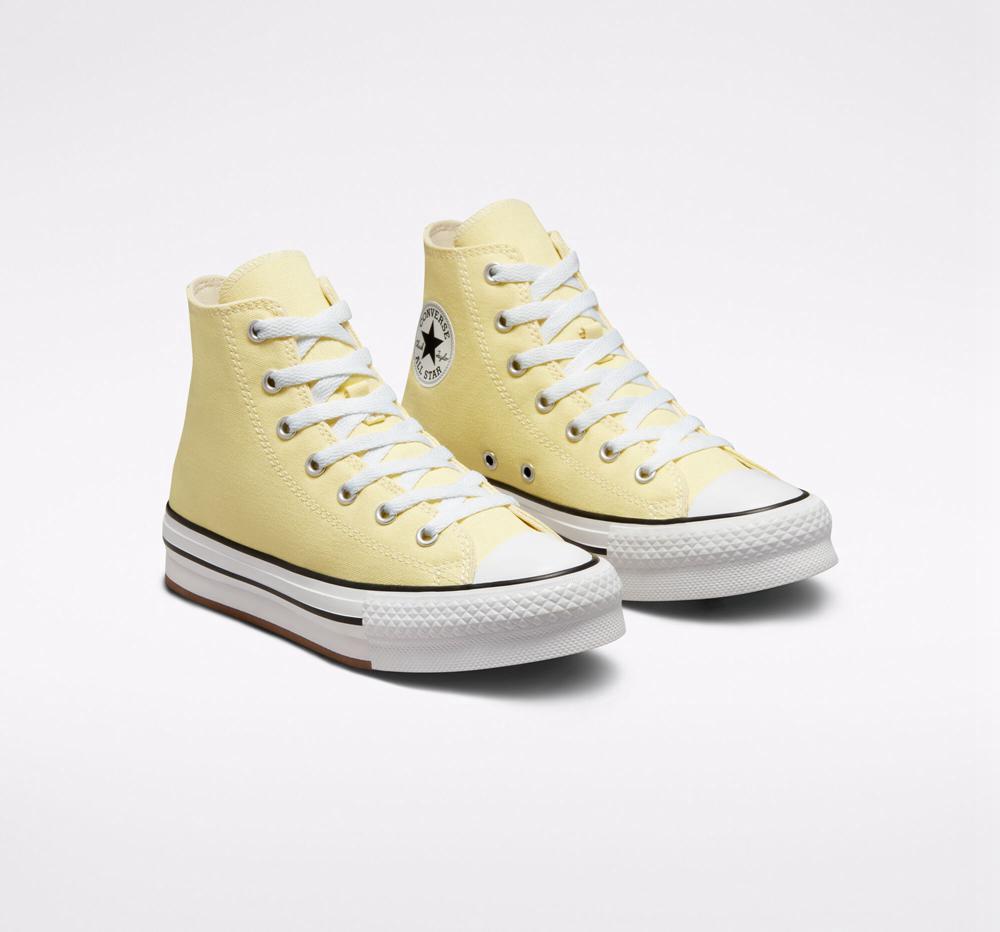 Yellow Soft Sunshine / Black / Egret Girls' Converse Chuck Taylor All Star Lift Platform Big Kids High Tops  India |  ITDL-19425