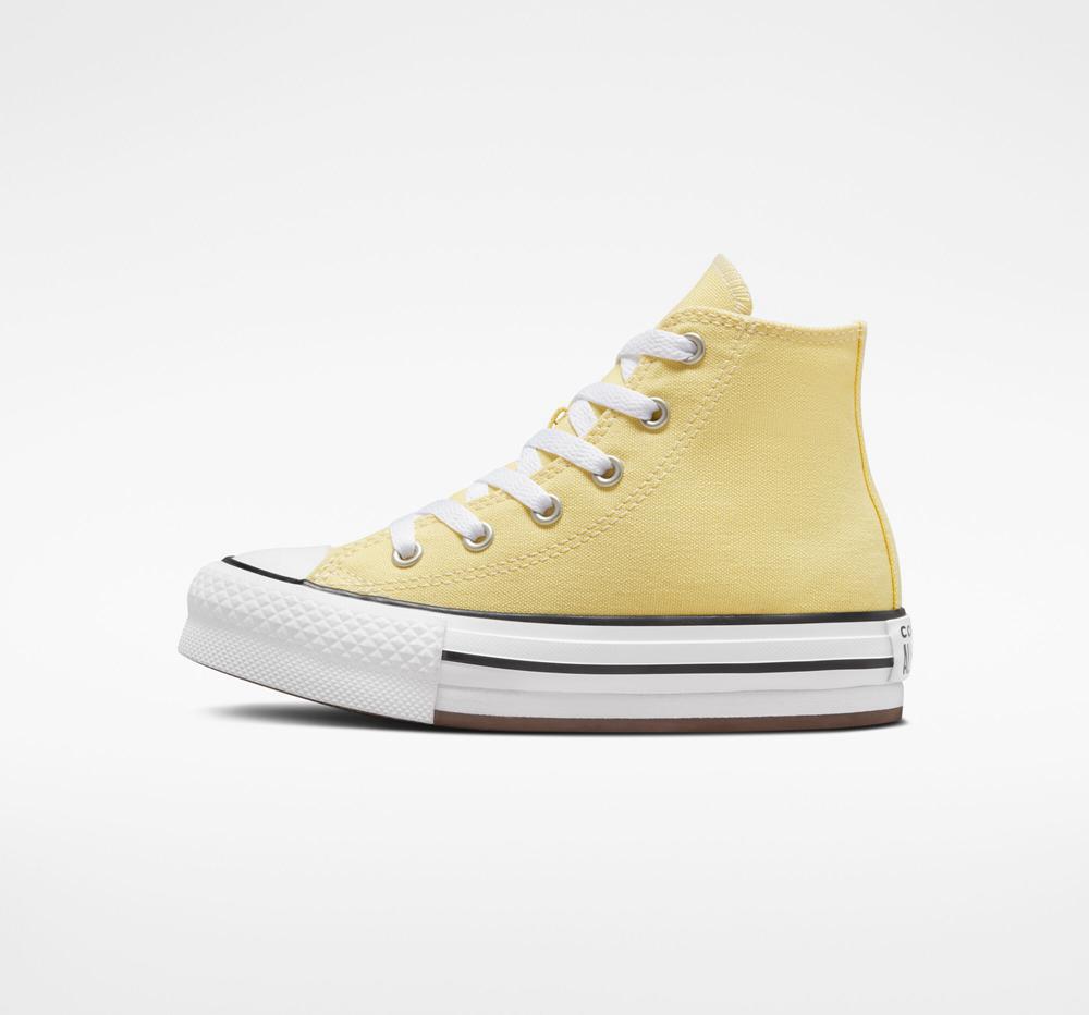 Yellow Soft Sunshine / Black / Egret Girls' Converse Chuck Taylor All Star Lift Platform Little Kids High Tops  India |  TXOB-67594