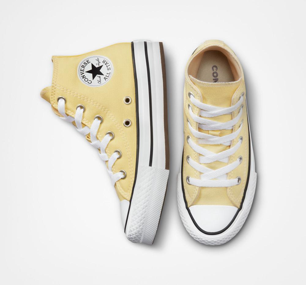 Yellow Soft Sunshine / Black / Egret Girls' Converse Chuck Taylor All Star Lift Platform Little Kids High Tops  India |  TXOB-67594